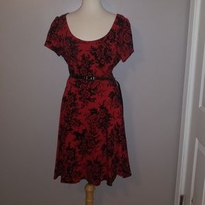 City Chic Red Floral Dress